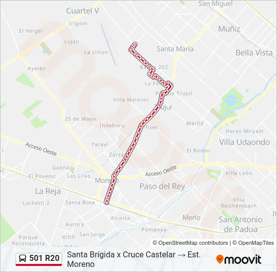 501 R20 Colectivo Line Map