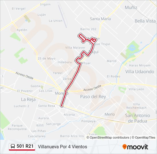 Mapa de 501 R21 de Colectivo