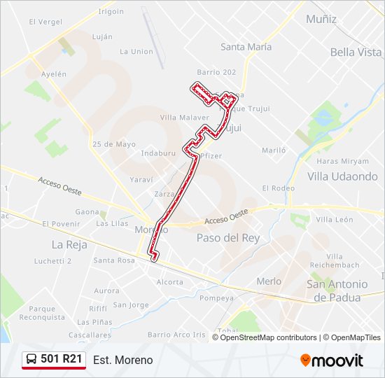 501 R21 Colectivo Line Map