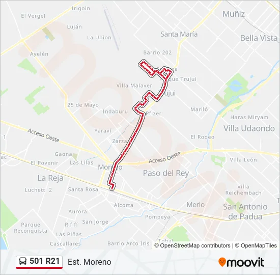 501 R21 Colectivo Line Map
