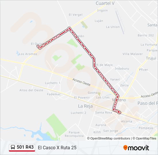 Mapa de 501 R43 de Colectivo