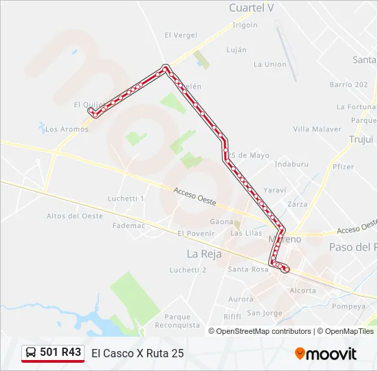 501 R43 Colectivo Line Map