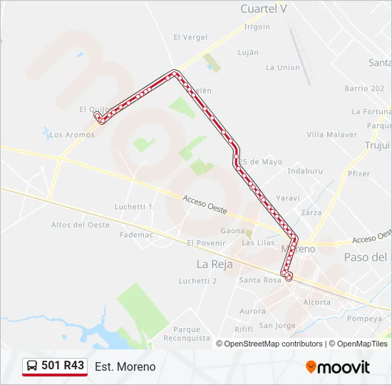 Mapa de 501 R43 de Colectivo