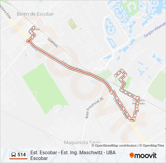 Mapa de 514 de Colectivo