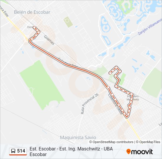 Mapa de 514 de Colectivo