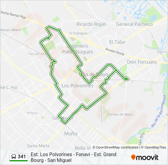 341 Colectivo Line Map