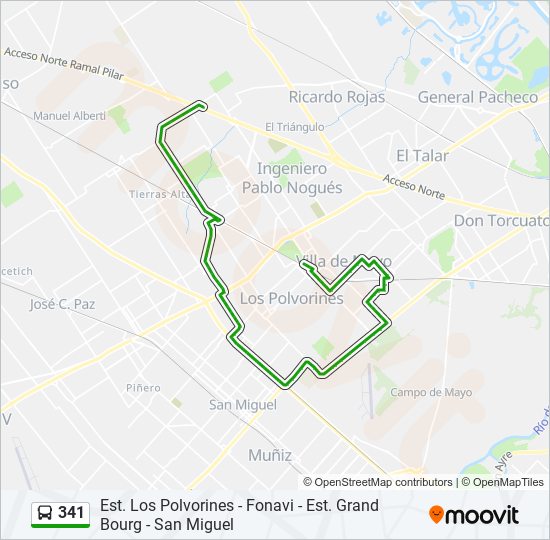 341 Colectivo Line Map