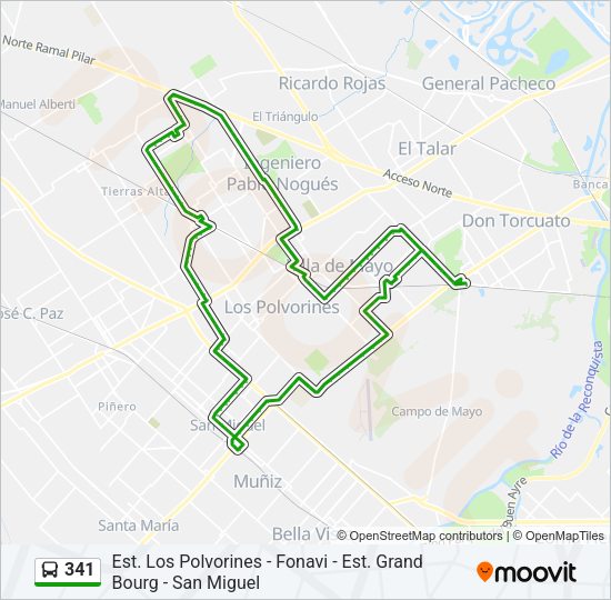 341 Colectivo Line Map