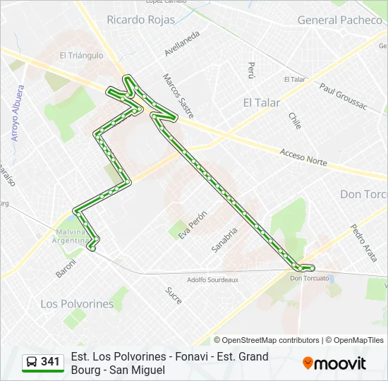 341 Colectivo Line Map