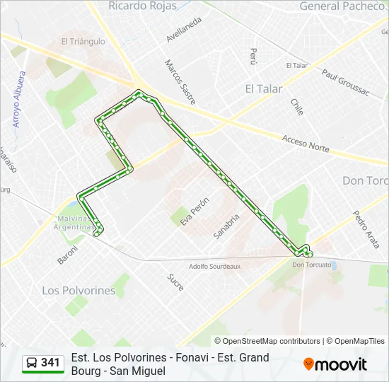 341 Colectivo Line Map