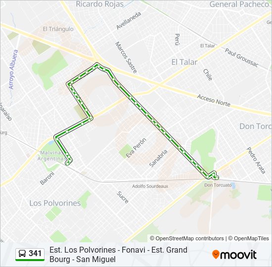 Ruta 341: horarios, paradas y mapas - Est. Los Polvorines - Est. Don ...