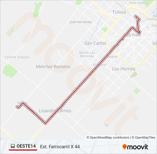 Mapa de OESTE14 de Colectivo