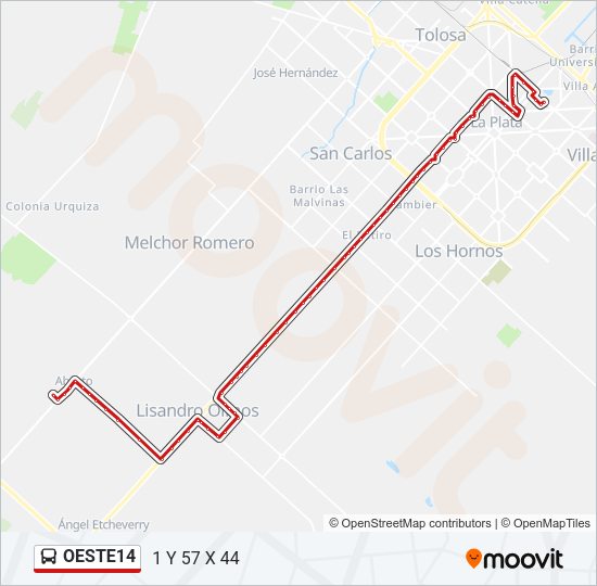 Mapa de OESTE14 de Colectivo