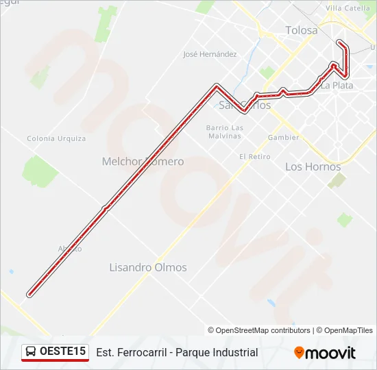 OESTE15 Colectivo Line Map