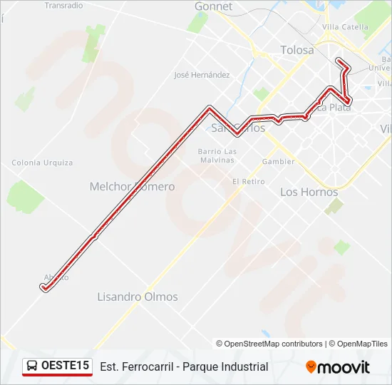 OESTE15 Colectivo Line Map