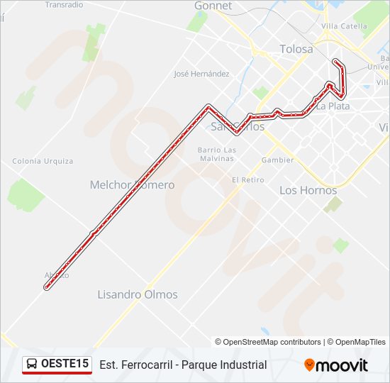 OESTE15 Colectivo Line Map