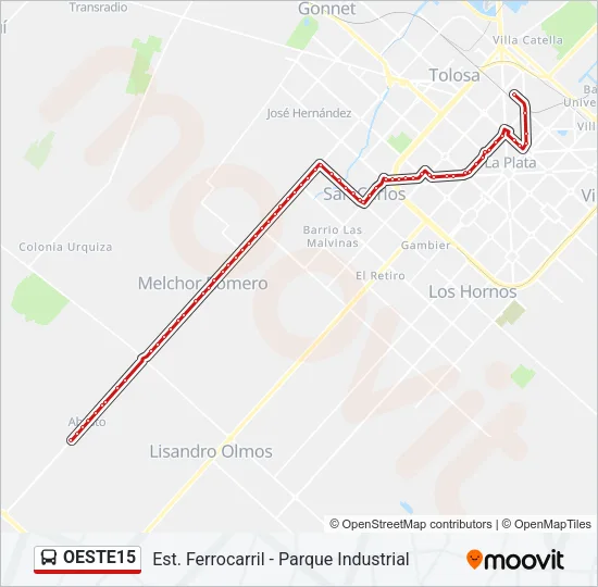 OESTE15 Colectivo Line Map