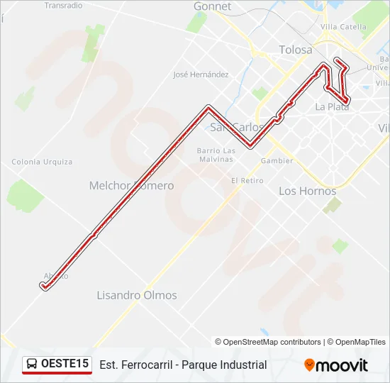 OESTE15 Colectivo Line Map