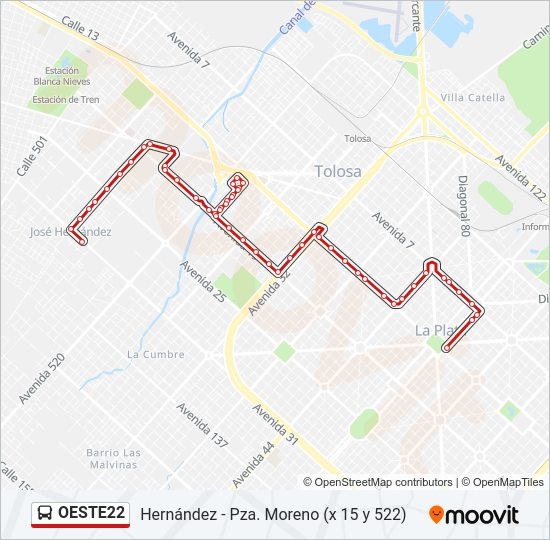 Mapa de OESTE22 de Colectivo