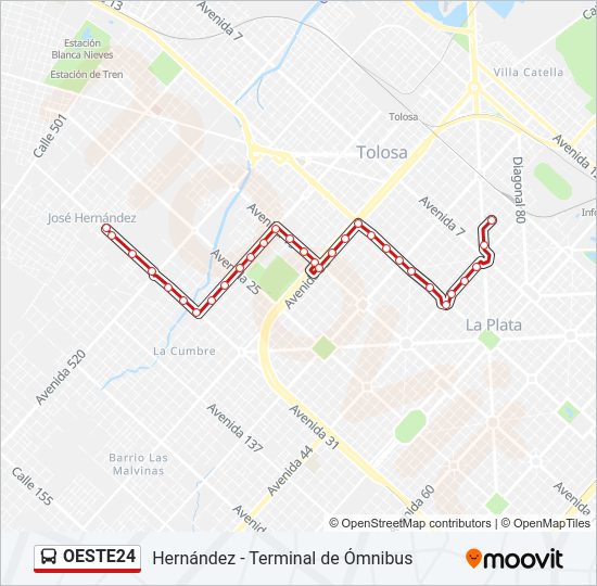 OESTE24 Colectivo Line Map