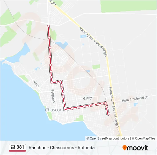381 Colectivo Line Map