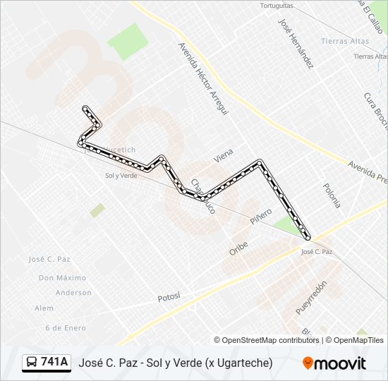Mapa de 741A de Colectivo