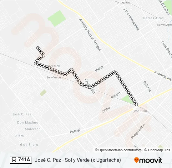 741A Colectivo Line Map