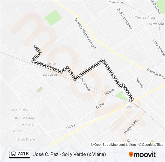 Mapa de 741B de Colectivo