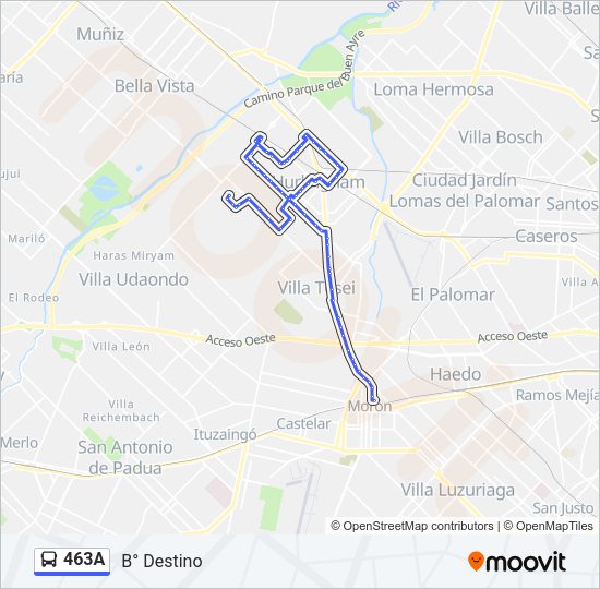 Mapa de 463A de Colectivo