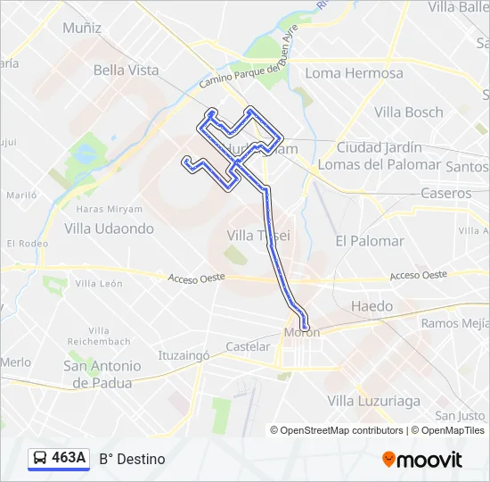 463A Colectivo Line Map