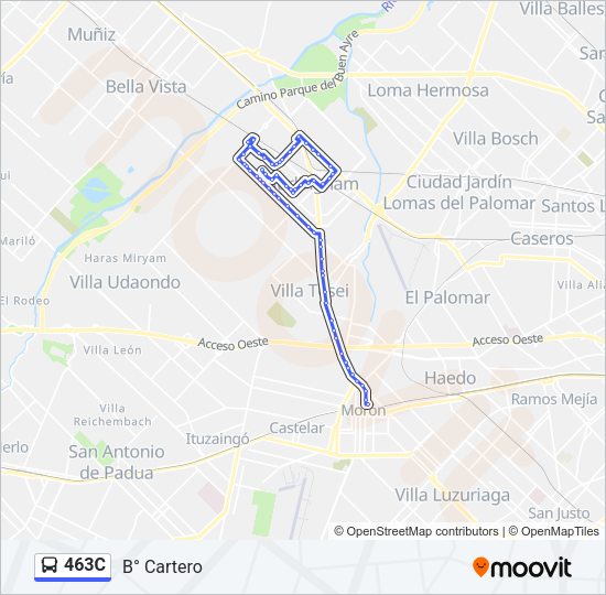 Mapa de 463C de Colectivo