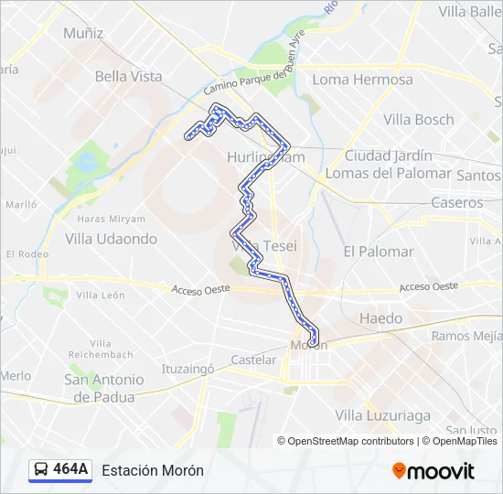 464A Colectivo Line Map