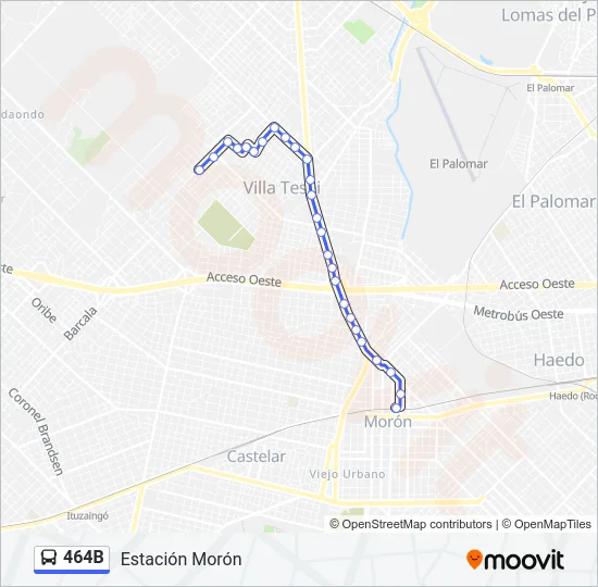 464B Colectivo Line Map