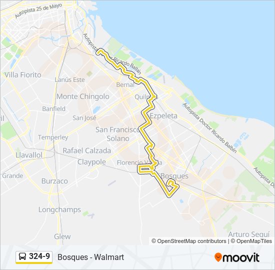 Mapa de 324-9 de Colectivo