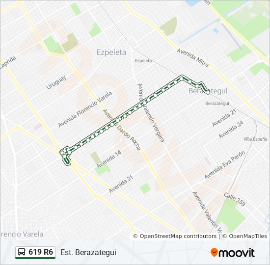 Ruta 619 r6 horarios, paradas y mapas Est. Berazategui (Actualizado)
