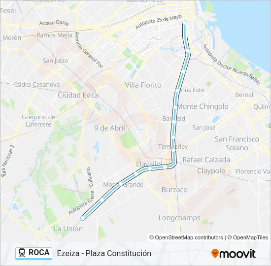 ROCA Train Line Map