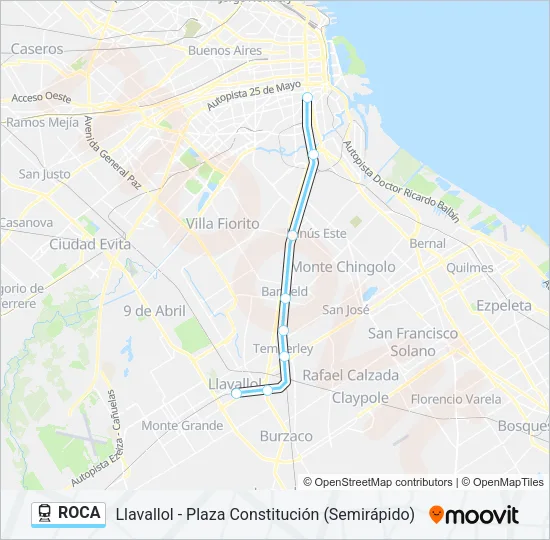 ROCA Train Line Map