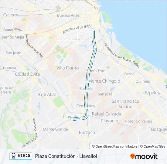 ROCA Train Line Map