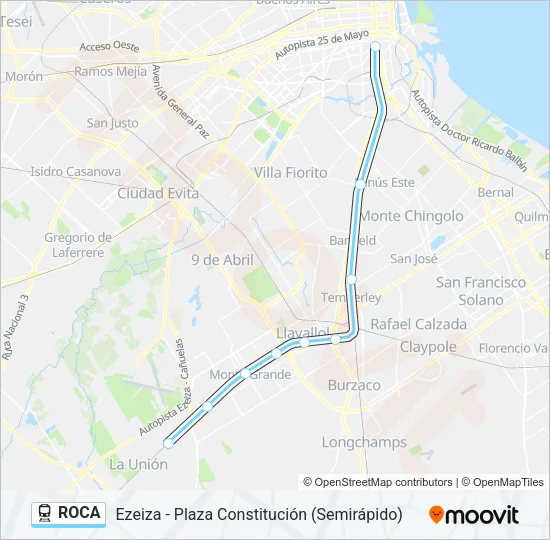 ROCA Train Line Map