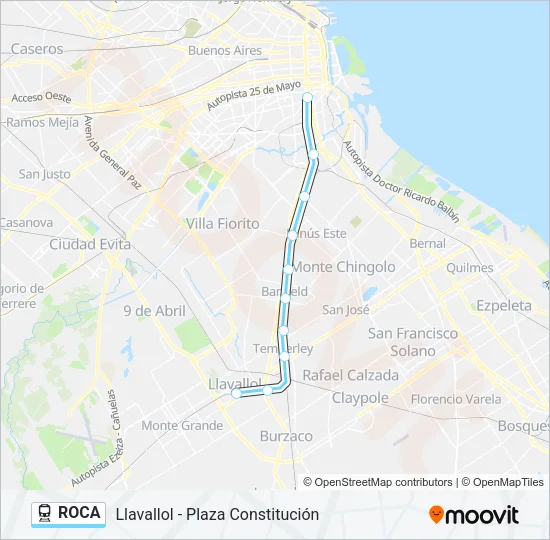ROCA Train Line Map