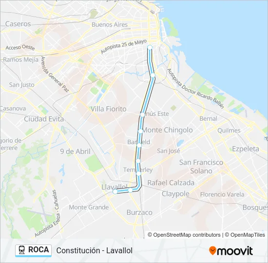 ROCA Train Line Map