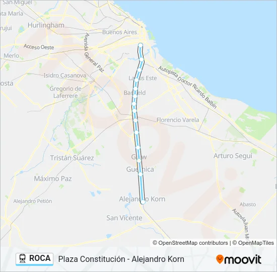 ROCA Train Line Map
