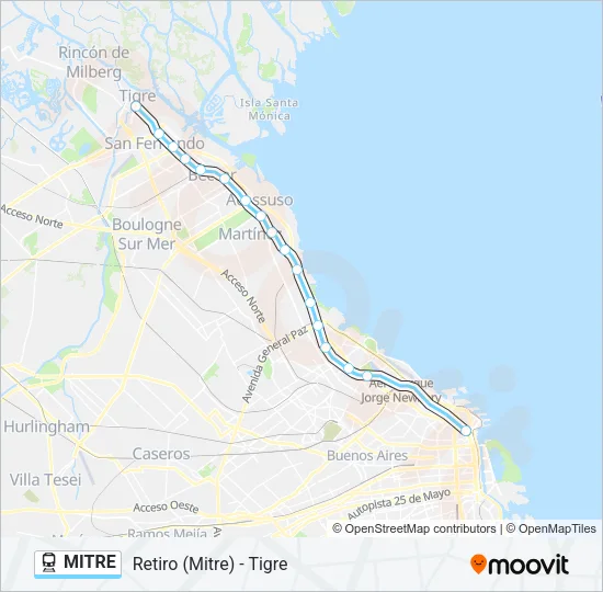 MITRE Train Line Map