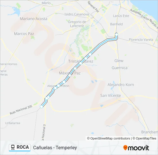 ROCA Train Line Map