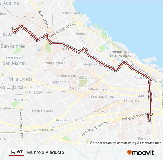 67 Colectivo Line Map