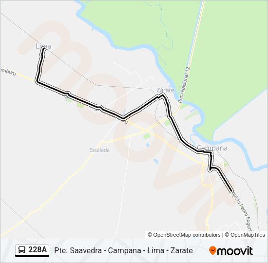 228A Colectivo Line Map