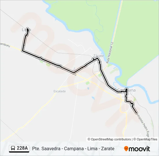 228A Colectivo Line Map