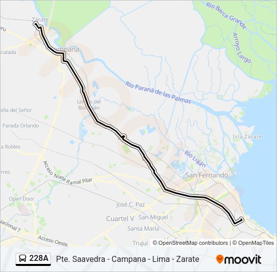 Mapa de 228A de Colectivo