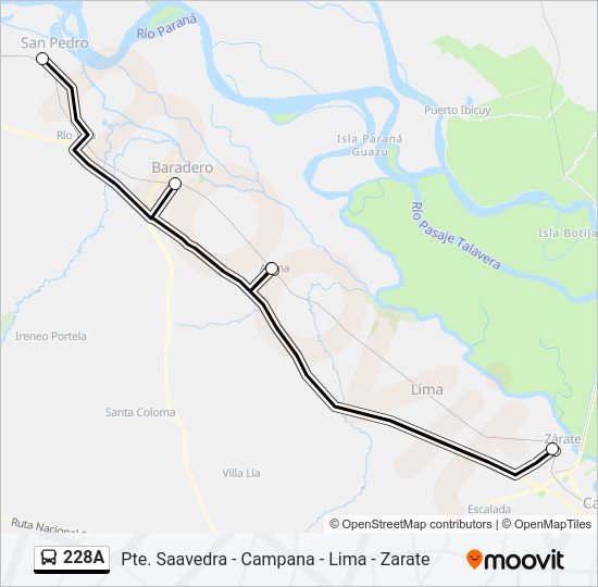 Mapa de 228A de Colectivo