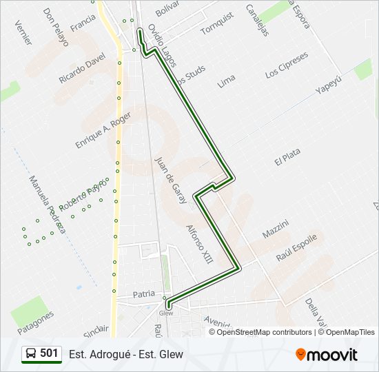 501 colectivo Line Map